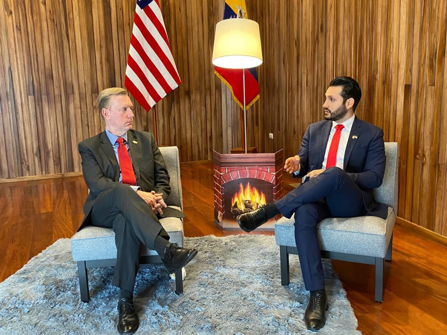 Marco Mendieta with Michael J. Fitzpatrick, U.S. Ambassador to Ecuador